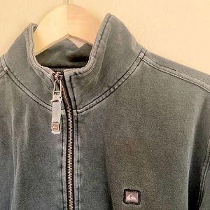 Quiksilver zip up cotton washed grey sweater